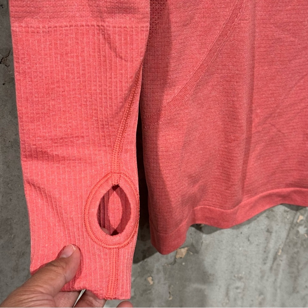 Lululemon Women’s 6 Coral Swiftly Tech Long Sleeve Crew Athletic Performance - Picture 6 of 8